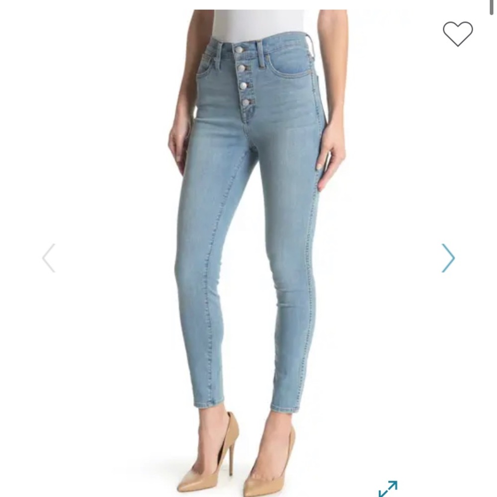 Madewell high-waisted 10hr button fly skinny jeans